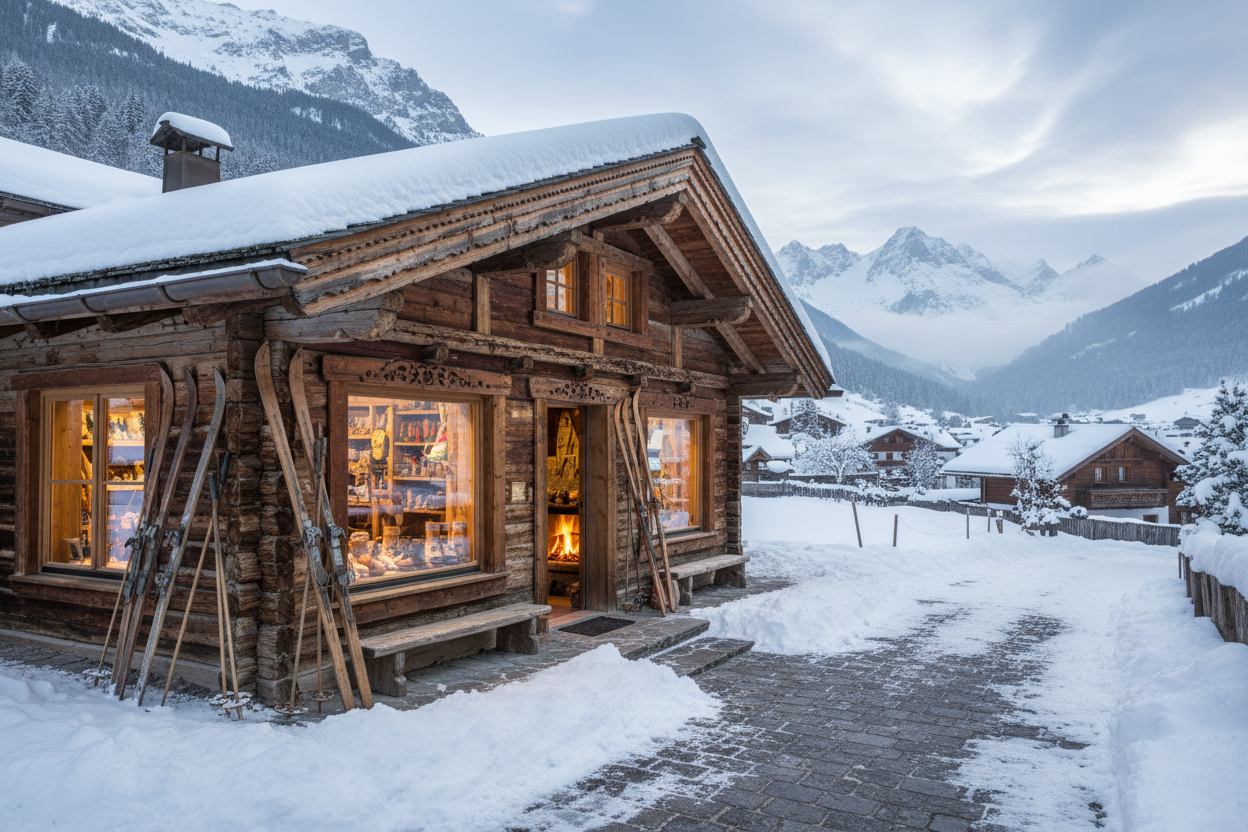 Ski shop in the alps